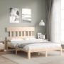 Estructura de cama con cabecero madera maciza 140x200 cm de , Camas y somieres - Ref: Foro24-3193596, Precio: 122,11 €, Descu...