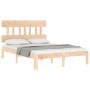 Estructura de cama con cabecero madera maciza 140x200 cm de , Camas y somieres - Ref: Foro24-3193596, Precio: 122,11 €, Descu...