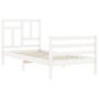 Estructura de cama con cabecero madera maciza blanco de , Camas y somieres - Ref: Foro24-3194927, Precio: 101,29 €, Descuento: %