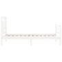 Estructura de cama con cabecero madera maciza blanco de , Camas y somieres - Ref: Foro24-3194927, Precio: 101,29 €, Descuento: %
