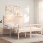 Cama de matrimonio personas mayores con cabecero madera maciza de , Camas y somieres - Ref: Foro24-3195451, Precio: 143,76 €,...