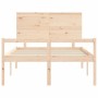 Cama de matrimonio personas mayores con cabecero madera maciza de , Camas y somieres - Ref: Foro24-3195451, Precio: 145,58 €,...