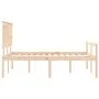 Cama de matrimonio personas mayores con cabecero madera maciza de , Camas y somieres - Ref: Foro24-3195451, Precio: 143,76 €,...