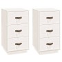 Mesitas de noche 2 uds madera maciza pino blanco 40x40x75 cm de vidaXL, Mesitas de noche - Ref: Foro24-818338, Precio: 138,13...