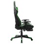 Silla de gaming con reposapiés cuero sintético negro y verde en Sillas gaming | Comprar online en Foru.es