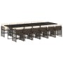 Set muebles de jardín 13 pzas y cojines ratán sintético marrón en Conjuntos de jardín | Comprar online en Foru.es