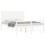 Cama matrimonio personas mayores cabecero madera maciza blanco de , Camas y somieres - Ref: Foro24-3195487, Precio: 197,30 €,...