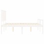 Cama matrimonio personas mayores cabecero madera maciza blanco de , Camas y somieres - Ref: Foro24-3195487, Precio: 197,30 €,...