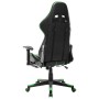 Silla de gaming con reposapiés cuero sintético negro y verde en Sillas gaming | Comprar online en Foru.es