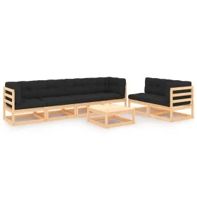Juego de muebles de jardín 7 pzas y cojines madera maciza pino de , Conjuntos de jardín - Ref: Foro24-3083791, Precio: 595,09...