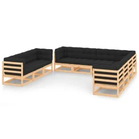 Juego de muebles de jardín 10 pzas y cojines madera maciza pino de , Conjuntos de jardín - Ref: Foro24-3083836, Precio: 913,2...