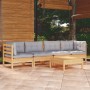 Juego de muebles de jardín 5 pzas y cojines madera maciza pino de , Conjuntos de jardín - Ref: Foro24-3096153, Precio: 377,75...