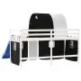 Children's loft bed with black white pine wood tunnel 80x200 cm by , Beds and slatted bases - Ref: Foro24-3207039, Price: 289...