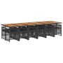 Set comedor de jardín con cojines 13 pzas ratán sintético negro en Conjuntos de jardín | Comprar online en Foru.es