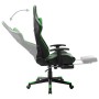 Silla de gaming con reposapiés cuero sintético negro y verde en Sillas gaming | Comprar online en Foru.es
