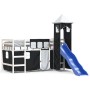 Cama alta niños con torre madera pino blanco negro 80x200 cm de , Camas y somieres - Ref: Foro24-3207066, Precio: 305,62 €, D...