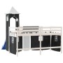 Cama alta niños con torre madera pino blanco negro 80x200 cm de , Camas y somieres - Ref: Foro24-3207066, Precio: 305,62 €, D...
