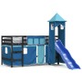 Cama alta para niños con torre madera pino azul 90x200 cm de , Camas y somieres - Ref: Foro24-3207079, Precio: 296,10 €, Desc...