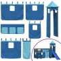 Cama alta para niños con torre madera pino azul 90x200 cm de , Camas y somieres - Ref: Foro24-3207079, Precio: 296,10 €, Desc...