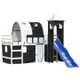Cama alta niños con torre madera pino blanco negro 80x200 cm de , Camas y somieres - Ref: Foro24-3207093, Precio: 305,78 €, D...