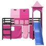 Cama alta para niños con torre madera pino rosa 80x200 cm de , Camas y somieres - Ref: Foro24-3207098, Precio: 307,16 €, Desc...