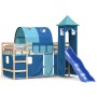 Cama alta para niños con torre madera pino azul 80x200 cm de , Camas y somieres - Ref: Foro24-3207091, Precio: 299,09 €, Desc...