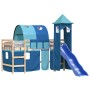 Cama alta para niños con torre madera pino azul 80x200 cm de , Camas y somieres - Ref: Foro24-3207091, Precio: 299,09 €, Desc...