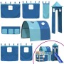 Cama alta para niños con torre madera pino azul 80x200 cm de , Camas y somieres - Ref: Foro24-3207091, Precio: 299,09 €, Desc...