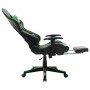 Silla de gaming con reposapiés cuero sintético negro y verde en Sillas gaming | Comprar online en Foru.es