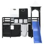 Cama alta niños con torre madera pino blanco negro 90x190 cm de , Camas y somieres - Ref: Foro24-3207114, Precio: 306,30 €, D...