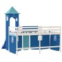 Cama alta para niños con torre madera pino azul 90x190 cm de , Camas y somieres - Ref: Foro24-3207085, Precio: 339,33 €, Desc...