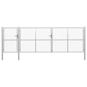 Silbernes Gartentor aus Stahl 500x150 cm von vidaXL, Gartentore - Ref: Foro24-144355, Preis: 883,55 €, Rabatt: %