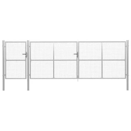Silbernes Gartentor aus Stahl 500x150 cm von vidaXL, Gartentore - Ref: Foro24-144355, Preis: 883,55 €, Rabatt: %