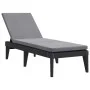 Tumbona con cojín PP gris antracita 186x60x29 cm de , Tumbonas - Ref: Foro24-364223, Precio: 146,51 €, Descuento: %