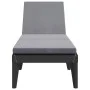 Tumbona con cojín PP gris antracita 186x60x29 cm de , Tumbonas - Ref: Foro24-364223, Precio: 146,51 €, Descuento: %