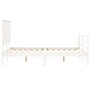 Estructura cama de matrimonio con cabecero madera maciza blanco de , Camas y somieres - Ref: Foro24-3195197, Precio: 158,01 €...