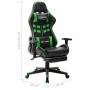 Silla de gaming con reposapiés cuero sintético negro y verde en Sillas gaming | Comprar online en Foru.es