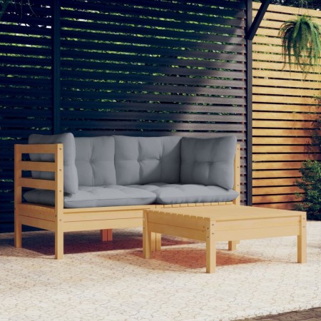 Juego de muebles de jardín 3 pzas y cojines madera de pino de , Conjuntos de jardín - Ref: Foro24-3096015, Precio: 239,00 €, ...