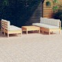 Muebles de jardín 6 piezas cojines madera de pino crema de , Conjuntos de jardín - Ref: Foro24-3096088, Precio: 470,21 €, Des...