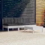 Muebles de jardín 4 piezas con cojines antracita madera pino de , Conjuntos de jardín - Ref: Foro24-3096083, Precio: 321,64 €...