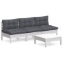 Muebles de jardín 4 piezas con cojines antracita madera pino de , Conjuntos de jardín - Ref: Foro24-3096083, Precio: 325,77 €...