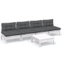 Muebles de jardín 5 pzas con cojines antracita madera de pino de , Conjuntos de jardín - Ref: Foro24-3096131, Precio: 387,04 ...