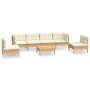 Muebles de jardín 7 pzas y cojines madera maciza de pino crema de , Conjuntos de jardín - Ref: Foro24-3096202, Precio: 536,33...