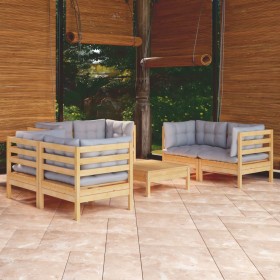 Juego de muebles de jardín 7 pzas y cojines madera maciza pino de , Conjuntos de jardín - Ref: Foro24-3096249, Precio: 558,05...