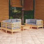 Juego de muebles de jardín 7 pzas y cojines madera maciza pino de , Conjuntos de jardín - Ref: Foro24-3096249, Precio: 558,05...