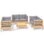 Juego de muebles de jardín 7 pzas y cojines madera maciza pino de , Conjuntos de jardín - Ref: Foro24-3096249, Precio: 558,05...