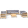 Juego de muebles de jardín 8 pzas y cojines madera maciza pino de , Conjuntos de jardín - Ref: Foro24-3096261, Precio: 701,17...