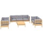 Juego de muebles de jardín 8 pzas y cojines madera maciza pino de , Conjuntos de jardín - Ref: Foro24-3096261, Precio: 701,17...