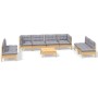 Juego de muebles de jardín 9 pzas y cojines madera maciza pino de , Conjuntos de jardín - Ref: Foro24-3096237, Precio: 687,79...