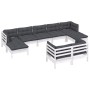 Muebles de jardín 9 pzas y cojines blanco madera maciza de pino de , Conjuntos de jardín - Ref: Foro24-3097128, Precio: 767,1...
